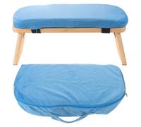 Gatuida Banc de Pliable Bleu, Tabouret de Ergonomique en Bois | Banc de Seiza à genoux avec coussin, siège ergonomique pliable et léger, avec de rangement pour la posture de Seiza à