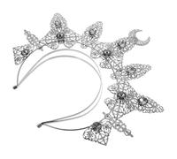 Gatuida Bandeau Accessoire de Coiffure Couronne Baroque Taille Unique Métal Argenté Femme pour Fête Costume et Mariage