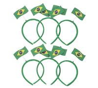 Gatuida Bandeau Pack de 6 Pièces pour Fans de Football Brésilien Coupe Monde Faciles à Porter Accessoires pour Cheveux en Feutre et Pp, Décorations de Football Carnaval Brésilien
