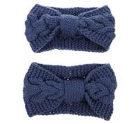 Gatuida Bandeaux à Boutons Tricotés Thermiques 2 Pcs Taille Unique Bleu Jean pour Femmes Sport Hiver Maintien Oreilles Confortable