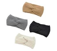 Gatuida Bandeaux Pour Femmes En Laine Tricotée 4pcs Cache-oreilles Confortables Noir Beige Camel Gris Accessoires Pour L'hiver