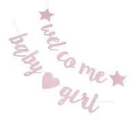 Gatuida Bannière de Bienvenue Bébé, Drapeau de Shower, Rose, Papier Pailleté, Décoration de Fête pour Annonce du Genre Naissance pour -nés, à Suspendre Plusieurs styles