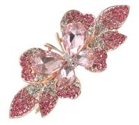 Gatuida Barrettes Métal à Ressort Ornées de Strass, Pinces à Cheveux Cristal Rose pour Femmes, Accessoires Coiffure pour Mariage et Événements