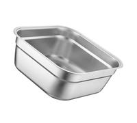 Gatuida Bassine Carrée Inox 25 Cm, Bol Mélangeur Multifonction en Acier Inoxydable Épais, Bassine à Légumes et Soupe Cuisine Professionnelle, Accessoire Cuisine Robuste et Facile