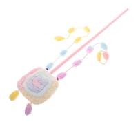 Gatuida Bâtonnet à Taquiner pour Chat D’Intérieur en Peluche Longue Macaron Rose - Interactif pour Chats Baguette de Jeu Stimulante et Légère Accessoire Ludique pour Divertissement