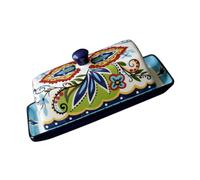 Gatuida Beurrier Céramique Rectangulaire avec Couvercle Vintage pour Beurre Plat Alimentaire Design Boîte à Beurre Pratique pour Maison