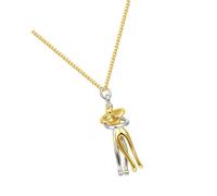 Gatuida Bijoux Témoin d'Amour Collier Pendentif en Laiton Doré, Présent Saint-Valentin pour Femme et Homme, Collier Unisexe pour Mariage et Fête des Amoureux