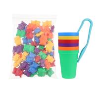 Gatuida Blocs à Compter en Plastique Coloré 3G et 6G 60 Pièces Multicolores 6 Gobelets Arc-en-Ciel et 1 Pince Jeu Éducatif pour Éveil et Apprentissage Mathématique des Bébés