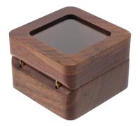 Gatuida Boîte à Bagues Carrée Double en Bois Massif de Noyer Intérieur Blanc à 2 Couches Coffret Porte-Bagues pour Fiançailles et Alliances Rangement Compact pour Mariage et
