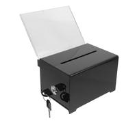 Gatuida Boîte à Dons Acrylique avec Serrure Boîte à Suggestions Transparente Sécurisée pour Collecte de Fonds Urne de Vote Compacte Noire Robuste pour Bureau et Événements
