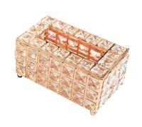 Gatuida Boîte à Mouchoirs Métal Élégante avec Décor Cristallin Organiseur de Serviettes de Table Distributeur Multifonction pour Bureau et Maison Support Décoratif Rose Doré Trois Couches