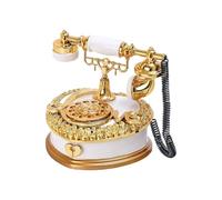 Gatuida Boîte à Musique de Bureau Rétro de Téléphone Décoratif Blanc Coffret de Rangement Multifonction pour Maison et Bureau Modèle Vintage Élégant et Pratique Présent Original