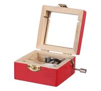 Gatuida Boîte à Musique de Noël en Bois Rouge Manivelle Décoration en Bois Polyvalente et Présent de Noël pour Garçon et Filles Musical Manuel pour Ambiance Festive et Décoration