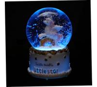 Gatuida Boîte à Musique Licorne Boule Cristal Décoratif Compact Lampe Lumineuse Ornement de Bureau pour Chambre Salon