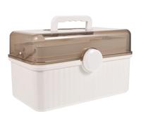 Gatuida Boîte à Portable à Poignée avec Capacité Spacieuse Triple Compartiments Translucides pour Cosmétiques Pilules Rangement Sécurisé et Organisation Maison École Voyage