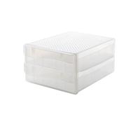 Gatuida Boîte à Œufs en Plastique 60 Cases Double Couche Fixation Anti-secousse Empilable pour Rangement Organisé Réfrigérateur la Cuisine