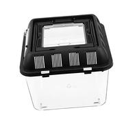 Gatuida Boîte Boîte pour Animaux d'escalade Cas Accessoires pour Reptiles Terrarium Race Petit Enceinte Clapier Porte-Reptiles Cachette De Gecko Mangeoire Étui pour Reptile Black Plastique