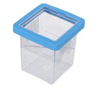 Gatuida Boîte D’isolement Flottante Bleue pour Aquarium, Bac D’élevage Transparent avec Séparateur et Ventouses, Conteneur Polyvalent pour Poissons Betta, Guppy et Alevins en Élevage