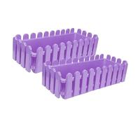 Gatuida Boîte De 2 Pièces Planteur Pots De Jardin Et Succulent Récipient Fenêtre Rail Grands Pots De Plantes en Plein Air Balcon Clôture Boîtes De Jardin Plastique Violet,Mauve