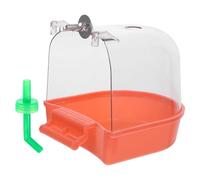 Gatuida Boîte de Bain pour Oiseaux en Abs Orange, Étanche et Facile à Installer, pour Cage de Perroquet ou Petit Oiseau en Intérieur