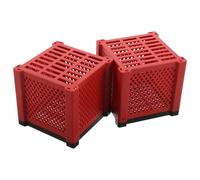 Gatuida Boîte de Filtration pour Aquarium 2 Pièces Cube Filtrant Réutilisable en PVC Rouge 115 X 115 X 11 CM Filtre à Eau pour Bassins et Aquariums Purificateur D’Eau Compact et