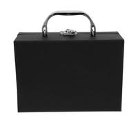 Gatuida Boîte de Rangement en Papier avec Poignée Valise Compacte Noire pour Bureau et Maison Organisateur Multifonction pour Papeterie Bijoux et Accessoires Légère et Portable 1