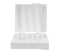 Gatuida Boîte de rangement en plastique pour lames : 25 emplacements pour lames de microscope de laboratoire - Boîte de rangement en plastique pour échantillons, outil de stockage