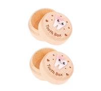 Gatuida Boîte de Rangement pour Dents de Lait en Bois 2pcs, Solution Sûre et Multifonctionnelle, Design Moderne et Simple pour Conserver Souvenirs D'enfance