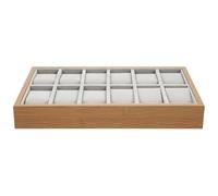 Gatuida Boîte de Rangement pour Montres en Bois avec 12 Compartiments Étui Vitrine avec Coussins Coffret à Montres pour Collection Présentation et Conservation Rangement Élégant pour