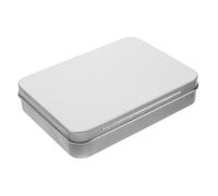 Gatuida Boîte de Rangement Rectangulaire Tôle Argentée avec Couvercle à Charnière Boîte Métallique pour Stockage de Cordes et Bonbons Organisateur Portable Résistant