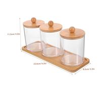 Gatuida Boîte de Rangement Transparent avec Couvercle Distributeur de Tiges et Lingettes Organisateur Cosmétique Pratique pour Salle de Bain et Coiffeuse
