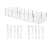 Gatuida Boîte de Rangement Transparente à Compartiments pour Câbles USB Organiseur de Bureau Compact pour Gestion et Stockage des Cordons de Charge avec Attaches Incluses