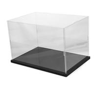 Gatuida Boîte de Rangement Transparente avec Socle Noir Vitrine Poussière pour Figurines Modèles et Jouets Protection et Présentoir de Collection