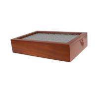 Gatuida boite de rangement vintage plat anneau décoratif porte-bibelots boîtes à bijoux bracelet vitrine de bijoux plat pour femmes de pin Chocolat
