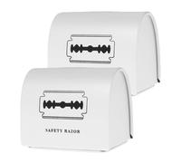 Gatuida Boîte de Recyclage de Métaux pour Lames de Rasoir Usagées 2 Pcs en Fer Blanc Portable et Sécurisée pour Salon de Coiffure ou Barbier