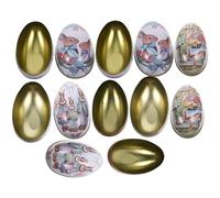 Gatuida Boîtes à Bonbons de Pâques en Métal Motifs Œufs et Lapin, Taille Moyenne, Couleurs Vives, Coffrets Décoratifs Festifs pour Friandises et Présents de Fête