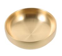 Gatuida Bol à Nouilles Froides en Acier Inoxydable 201 Bol de Riz Mélangé Dorado à Couche Simple Rayures au Fond pour Soupe Coréenne Cuisine Asiatique Vaisselle Maison 1 Pièce