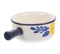 Gatuida Bol à Soupe Céramique avec Anse Confortable Pot Lait Instantané Bol Petit Déjeuner Pratique Uniforme Chauffe