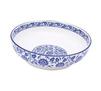 Gatuida Bol à Soupe en Céramique Bleu et Blanc Style Qinghua Bol Alimentaire Résistant à L'usure à Nouilles 23 Cm pour Soupière Repas Chinois et Restauration Professionnelle