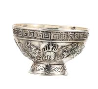 Gatuida Bol Ancien avec Motifs Dragon et Phénix Bol Sacré pour Eau Bénite et Rituels Religieux Récipient Vintage pour Temples et Collectionneurs Décor Oriental Traditionnel