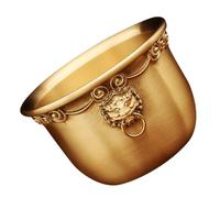 Gatuida Bol Offrande Feng Shui Cuivre Pur avec Tête de Lion Bassin Trésor Chinois Décoratif pour Intérieur Objet Artisanat et Cadeau Élégant