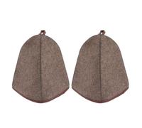 Gatuida Bonnet de Sauna Haut en Feutre de Laine Épais, 2 Pièces, Marron | Confortable et Doux, Meilleure Rétention Thermique, Usage Maison et Bain, Style Russe