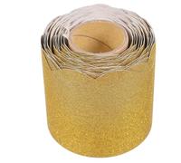 Gatuida Bordure Décorative pour Tableau D’Affichage 57 CM X 10 M Papier Doré Scintillant sans Colle Bordure de Tableau Remplaçable Résistant à L’Eau pour Décoration Scolaire et Artisanat