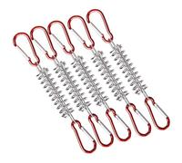 Gatuida Boucle à Ressort Coupe-Vent pour Tente en Acier Inoxydable Tendeur de Corde de Tente Résistant et Élastique Lot de 5 Set de Tendeurs 10 Crochets pour Camping Outdoor