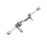 Gatuida Boucle D'oreille D'haltère Serpent En Acier Inoxydable 1,2 Mm Cartilage De L'oreille Style Hip-hop Bijoux Piercing Oreille Unitaire Usage Quotidien