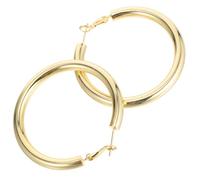 Gatuida Boucles D’oreilles Créoles Épaisses 50mm Dorées pour Femmes, Boucles D’oreilles Minimalistes, Bijoux Légers Creux, Fermoir Sécurisé, pour Mariage et Usage Quotidien