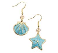 Gatuida Boucles D’Oreilles Été D’Étoile et Coquillage Accessoires Marins Légers Couleur Vive 1 Paire pour Plage et Fêtes Estivales