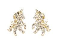 Gatuida Boucles D’Oreilles Licorne 1 Paire en Argenté 925 Incrustation de Diamants Boucles D’Oreilles Délicates et Chic pour Fête et Anniversaire Accessoire D’Oreille Décoratif Léger et