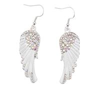 Gatuida Boucles D'oreilles Ailes De Fée En Cristaux Blanc Pendantes Pour Femmes Élégantes Bijoux Angel Wings Léger Quotidien Fête