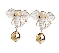 Gatuida Boucles D'oreilles Clous Éléphant Vintage Femme, Alliage Inoxydable, Finition Émaillée Blanche, Bijoux Délicats, Usage Quotidien Et Présent, Taille Standard, Design Rétro